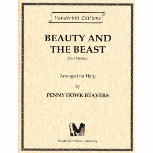 ハープ用楽譜『Beauty and the Beast』（映画『美女と野獣』）の表紙