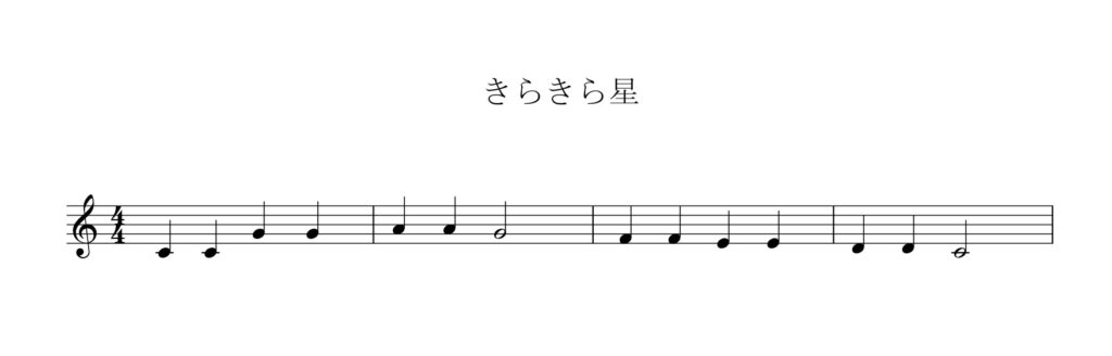 「きらきら星」の楽譜