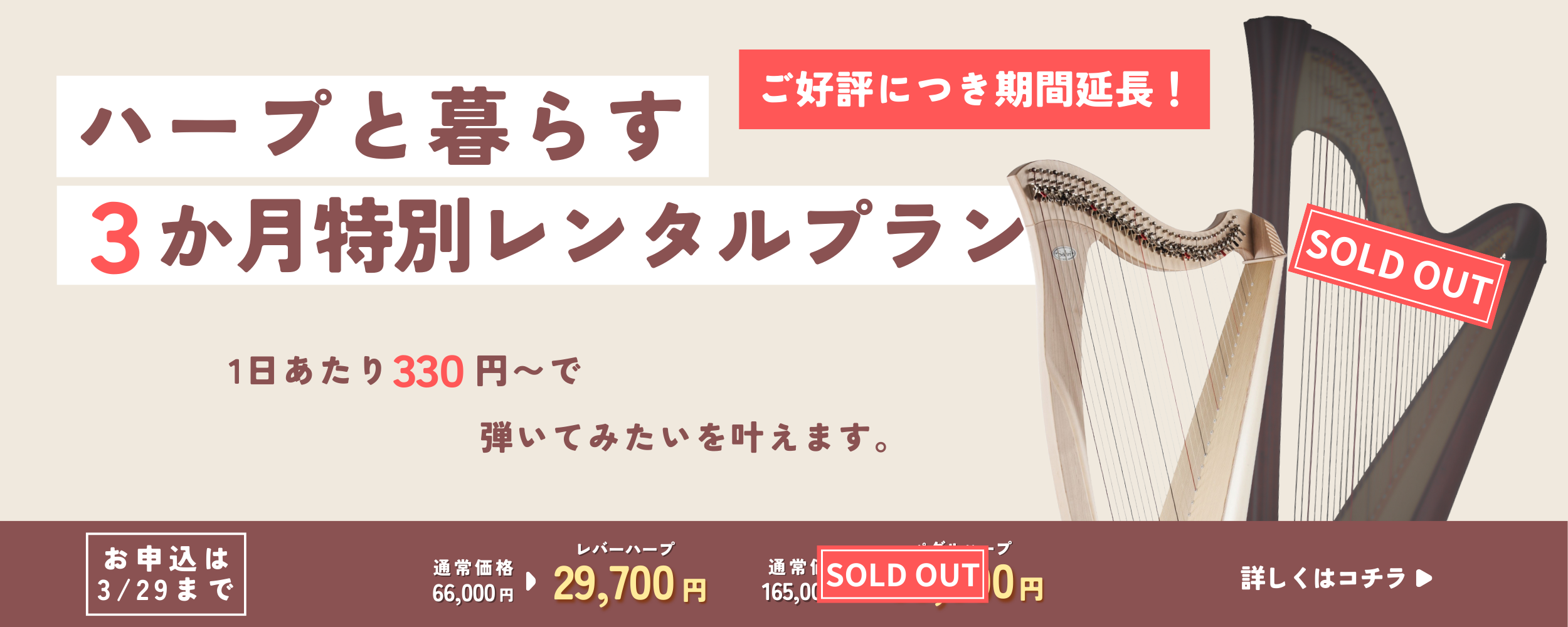 ハープと暮らす3か月！特別レンタルプランが登場！