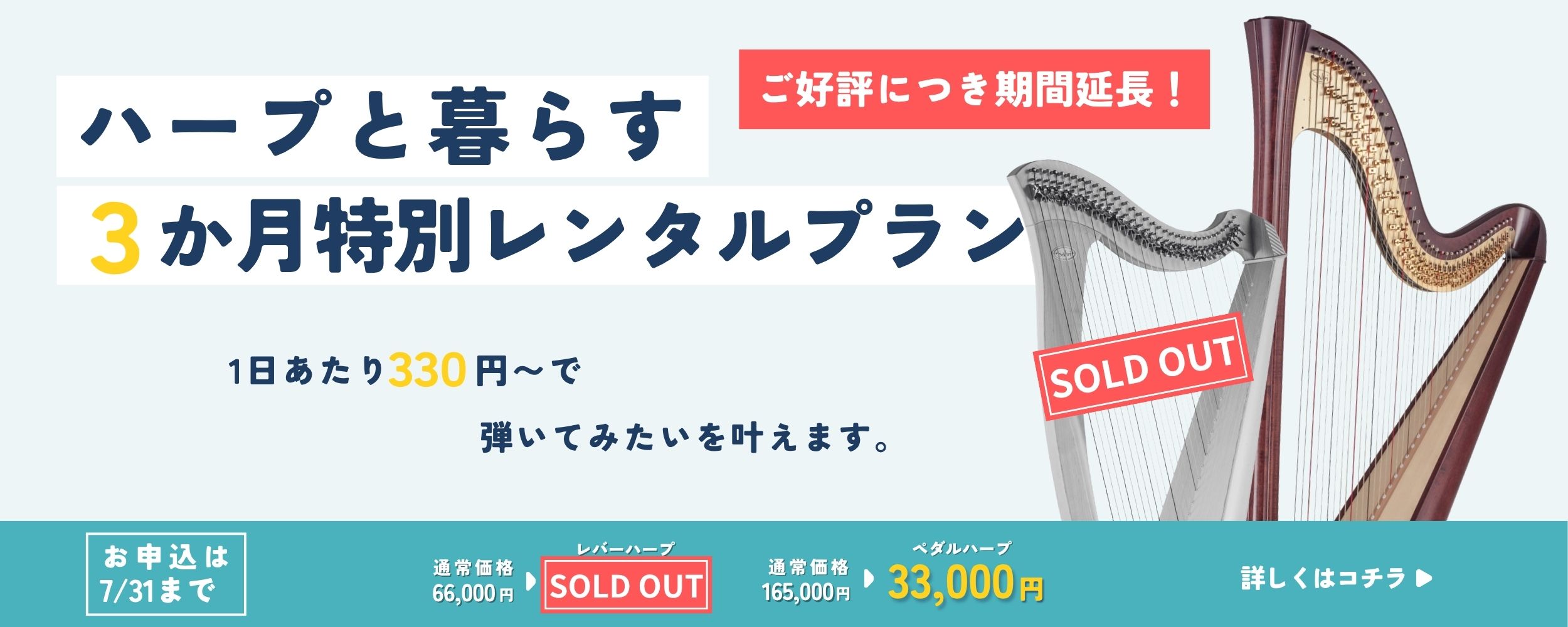 【期間延長】ハープと暮らす3か月！特別レンタルプランが登場！